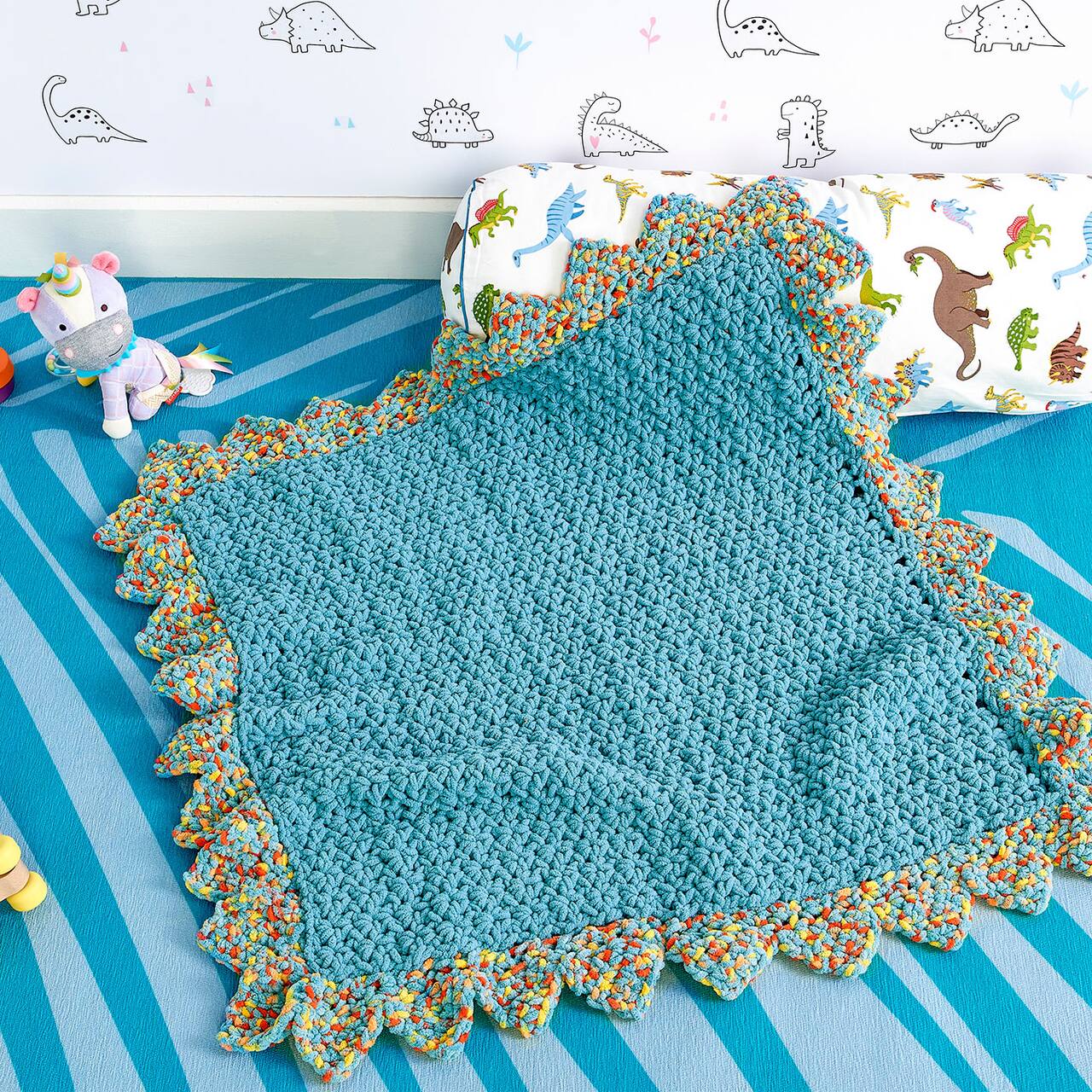 Bernat® Baby Blanket™ Easy Sawtooth Edge Crochet Baby Blanket